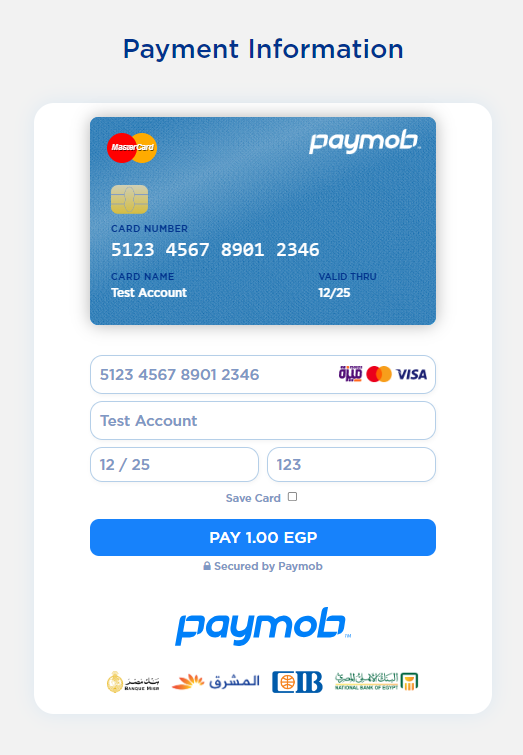 الدفع باستخدام البطاقة Card Payments
